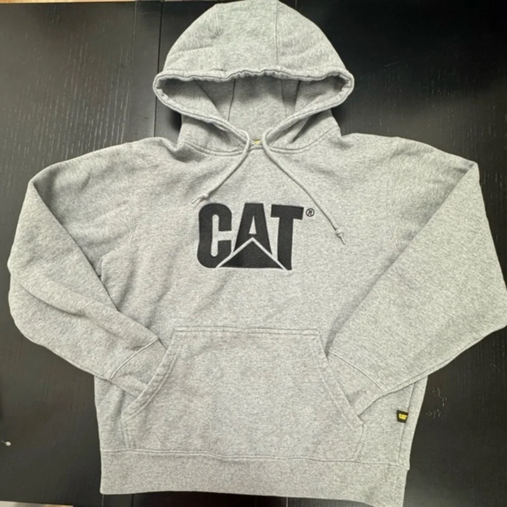 CAT Caterpillar Men M Gray Hoodie Sweatshirt Workwear Heritage Streetwear‎